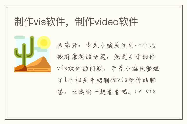 制作vis软件，制作video软件