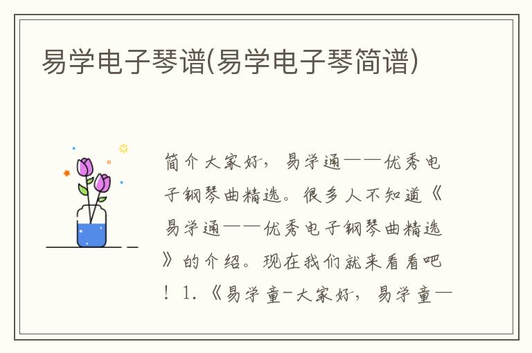 易学电子琴谱(易学电子琴简谱)