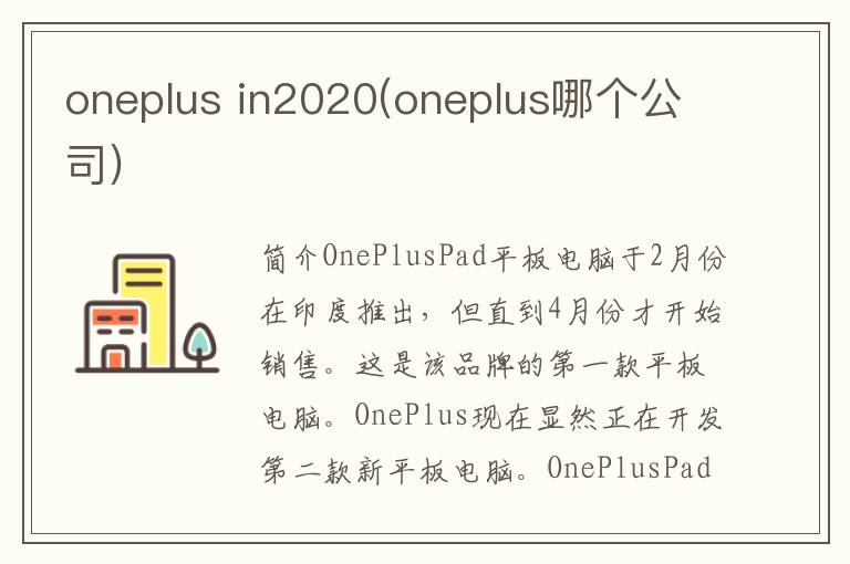 oneplus in2020(oneplus哪个公司)