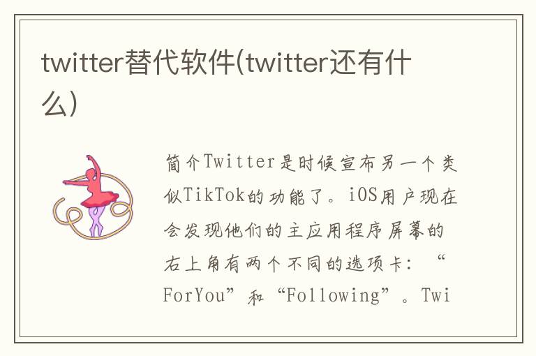 twitter替代软件(twitter还有什么)