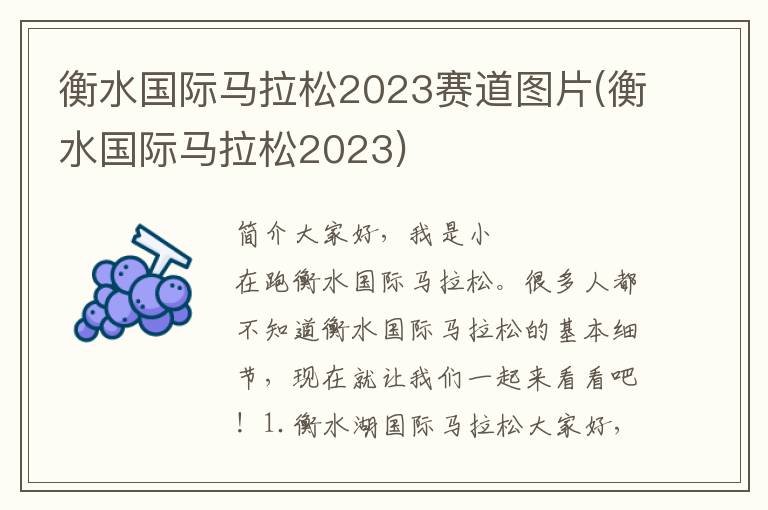 衡水国际马拉松2023赛道图片(衡水国际马拉松2023)