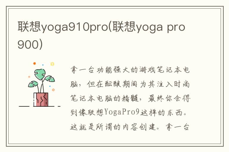 联想yoga910pro(联想yoga pro 900)