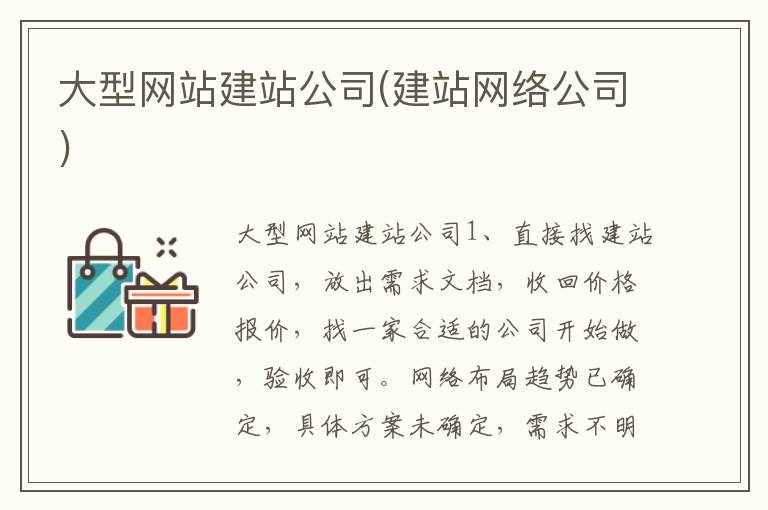 大型网站建站公司(建站网络公司)