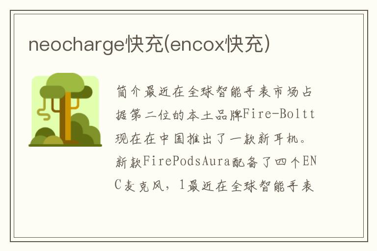 neocharge快充(encox快充)