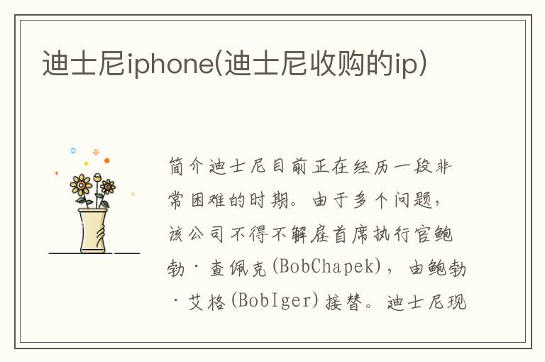 迪士尼iphone(迪士尼收购的ip)