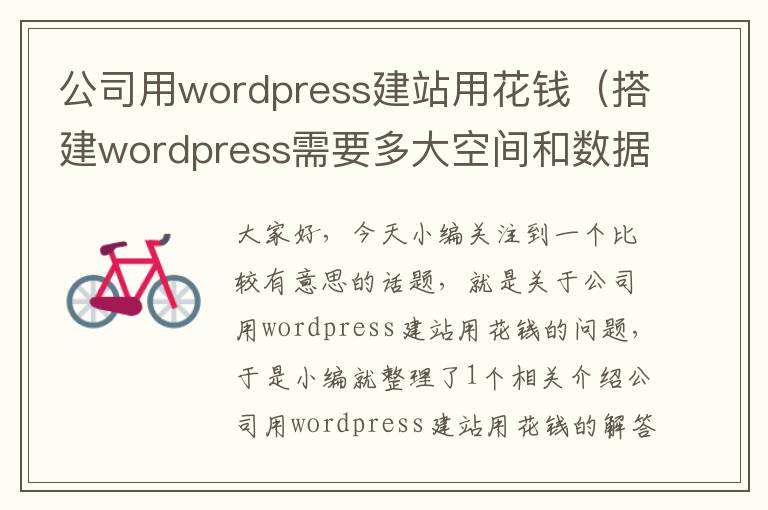 公司用wordpress建站用花钱（搭建wordpress需要多大空间和数据库）