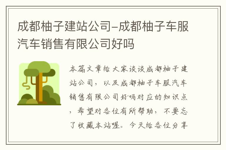 成都柚子建站公司-成都柚子车服汽车销售有限公司好吗