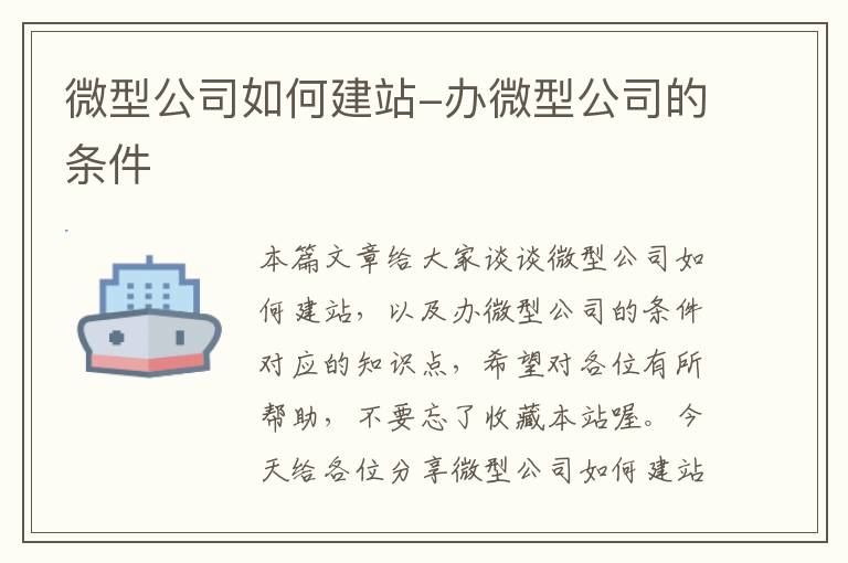 微型公司如何建站-办微型公司的条件