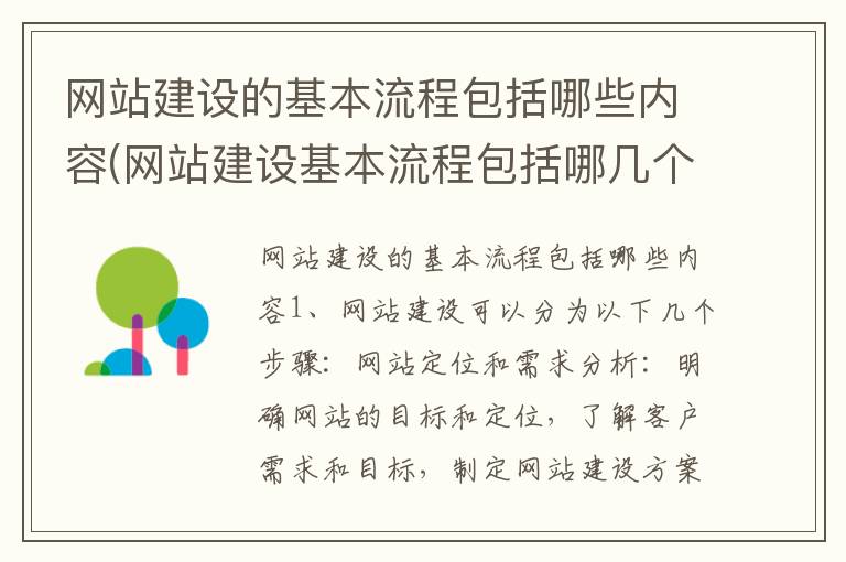 网站建设的基本流程包括哪些内容(网站建设基本流程包括哪几个步骤)