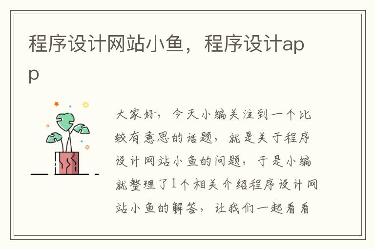 程序设计网站小鱼，程序设计app