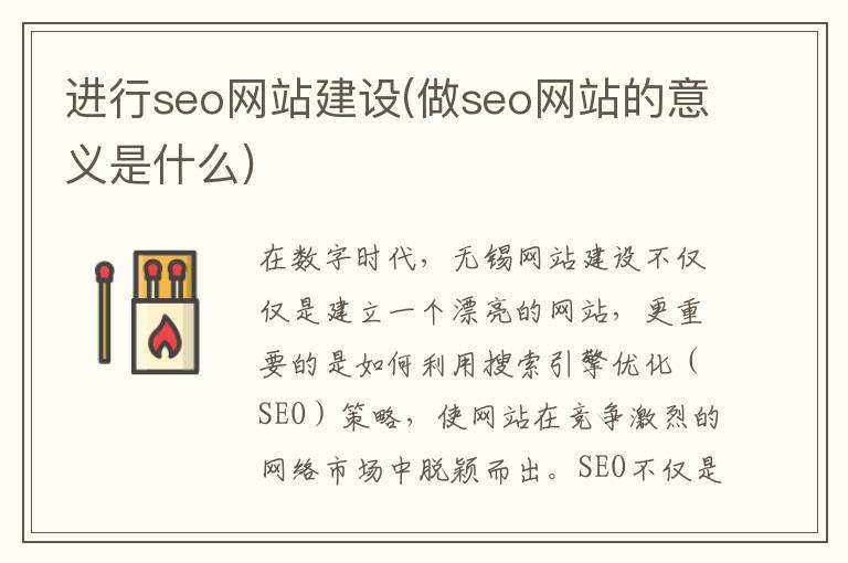 进行seo网站建设(做seo网站的意义是什么)