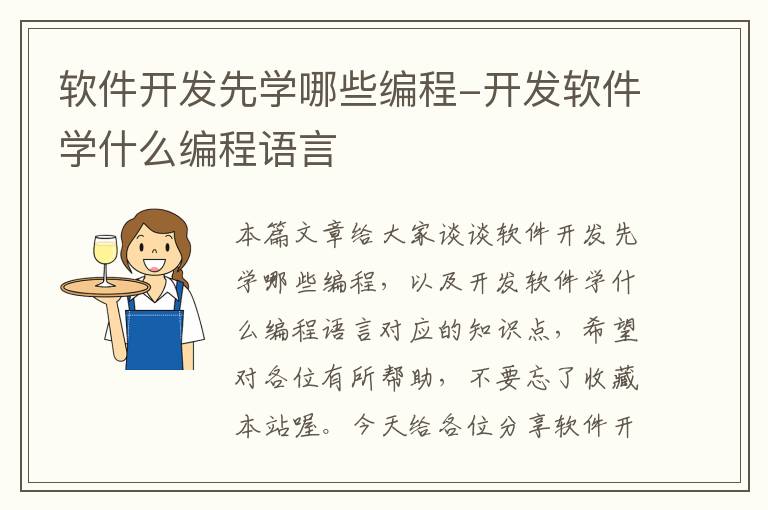 软件开发先学哪些编程-开发软件学什么编程语言