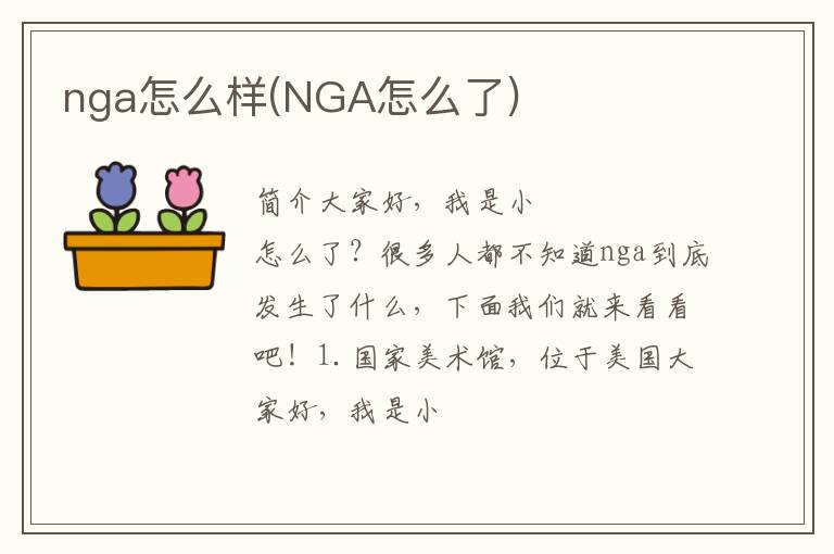 nga怎么样(NGA怎么了)