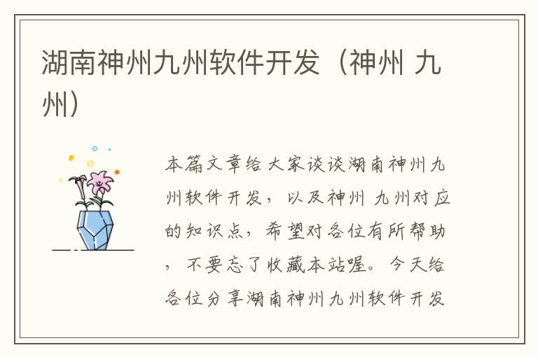 湖南神州九州软件开发（神州 九州）