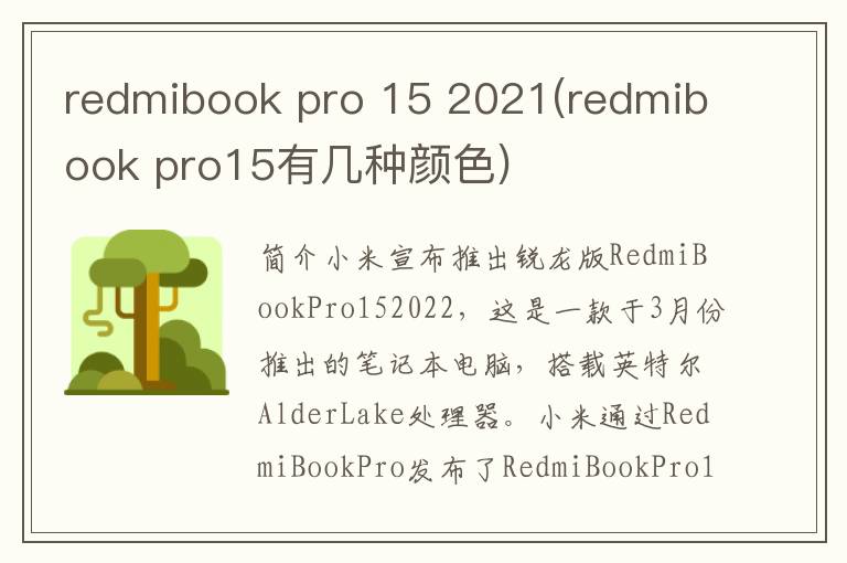 redmibook pro 15 2021(redmibook pro15有几种颜色)