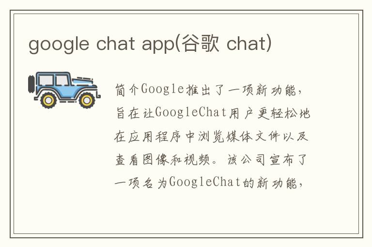 google chat app(谷歌 chat)