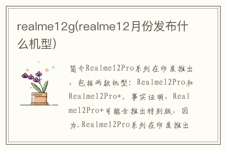 realme12g(realme12月份发布什么机型)