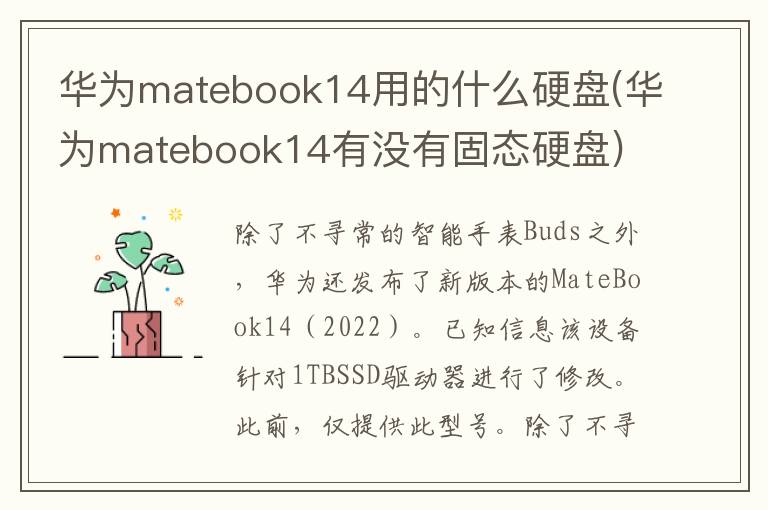 华为matebook14用的什么硬盘(华为matebook14有没有固态硬盘)