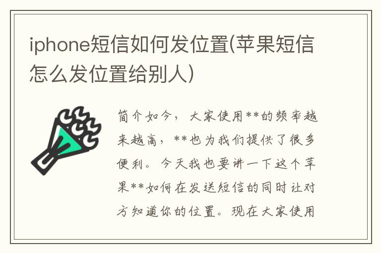 iphone短信如何发位置(苹果短信怎么发位置给别人)