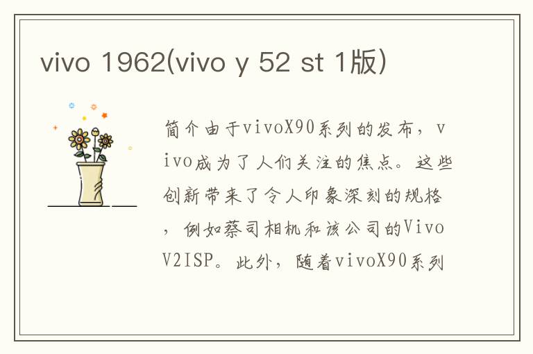 vivo 1962(vivo y 52 st 1版)