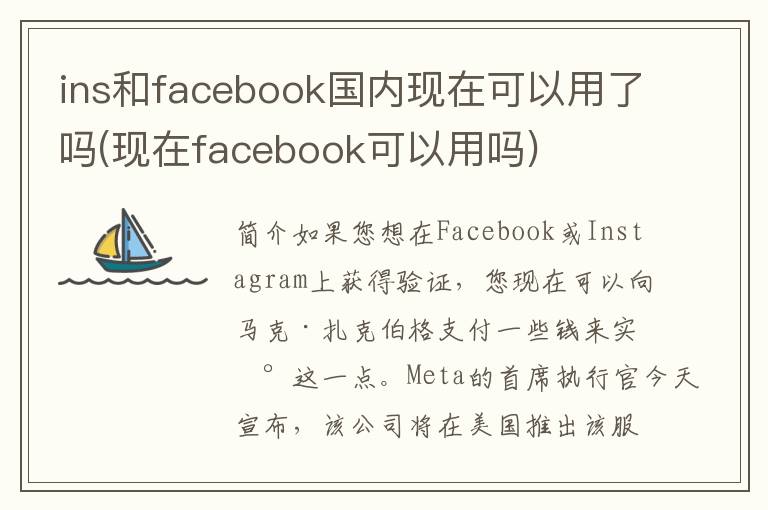 ins和facebook国内现在可以用了吗(现在facebook可以用吗)