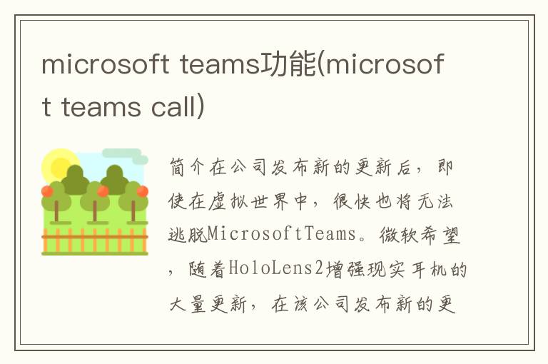 microsoft teams功能(microsoft teams call)