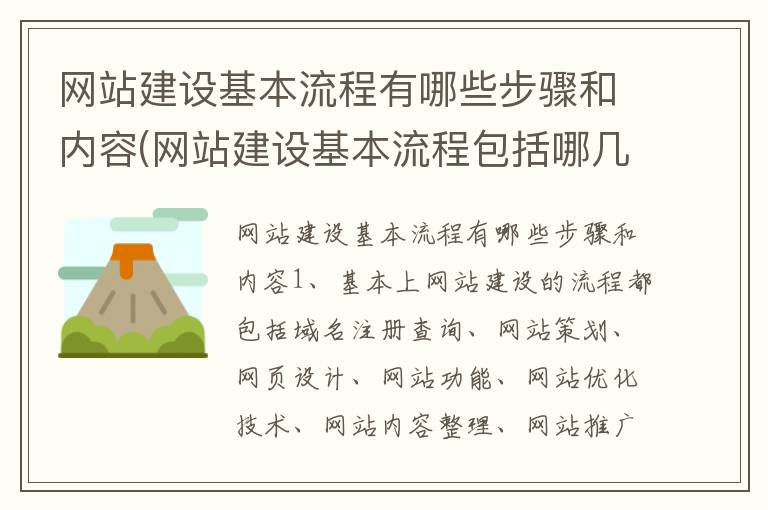 网站建设基本流程有哪些步骤和内容(网站建设基本流程包括哪几个步骤)