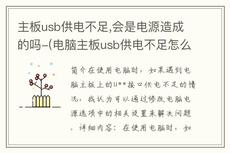 主板usb供电不足,会是电源造成的吗-(电脑主板usb供电不足怎么解决)