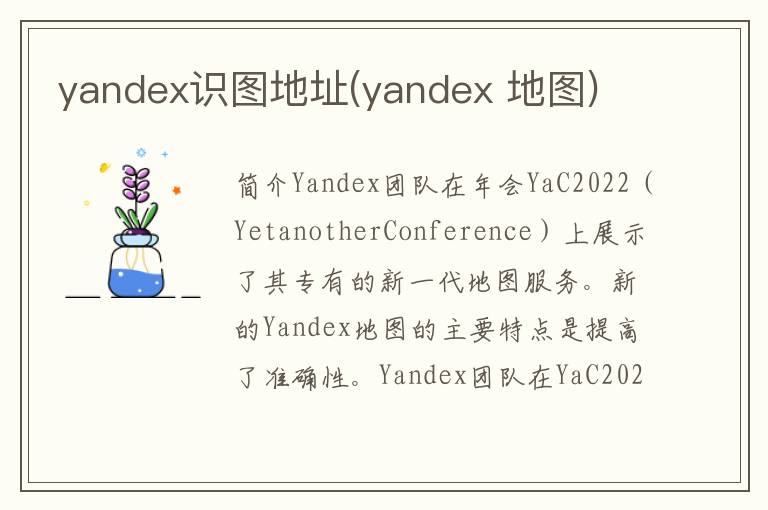 yandex识图地址(yandex 地图)