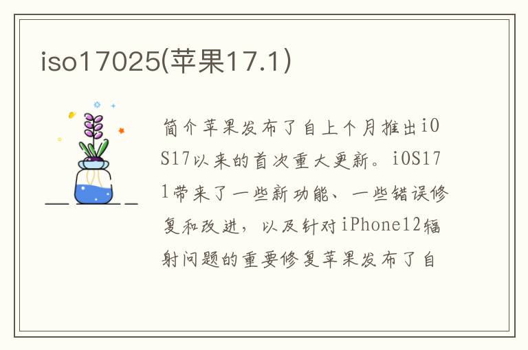 iso17025(苹果17.1)