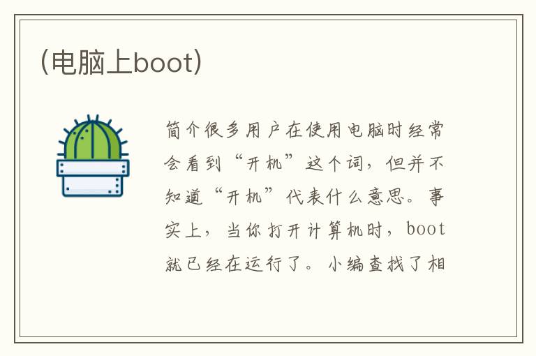 (电脑上boot)