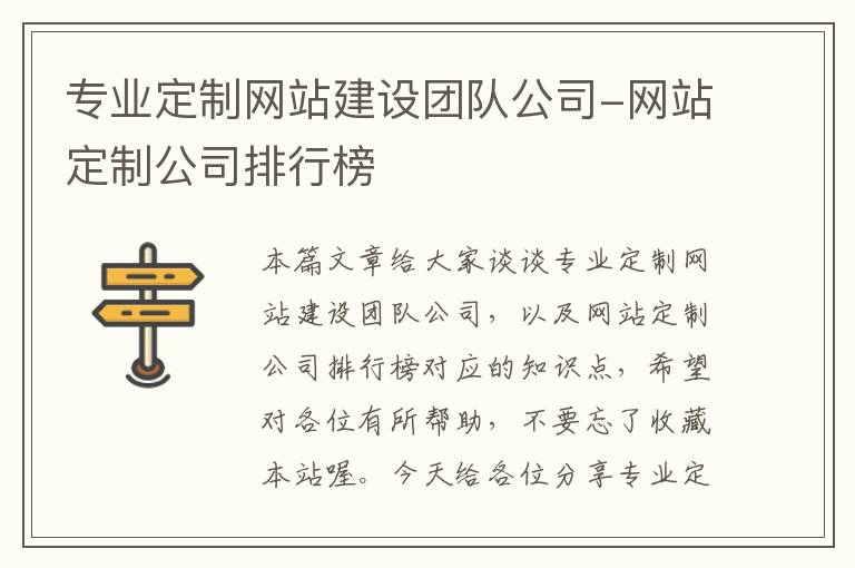 专业定制网站建设团队公司-网站定制公司排行榜