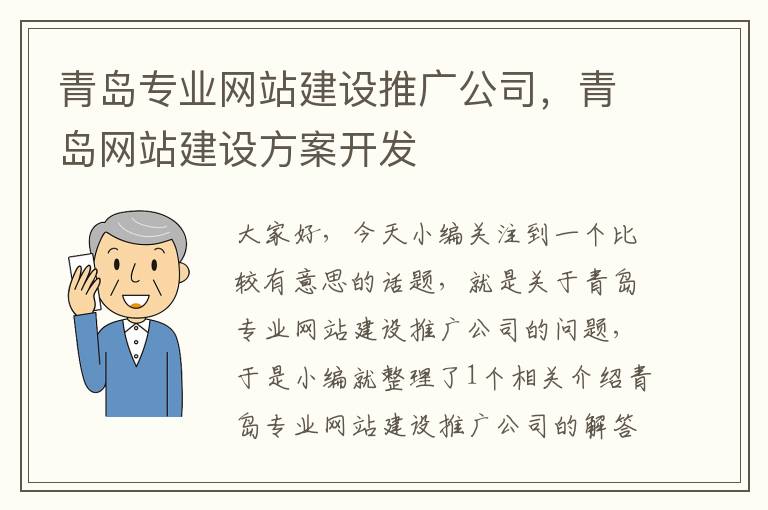 青岛专业网站建设推广公司，青岛网站建设方案开发