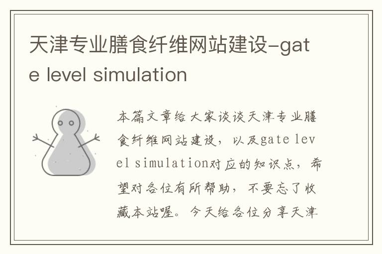 天津专业膳食纤维网站建设-gate level simulation