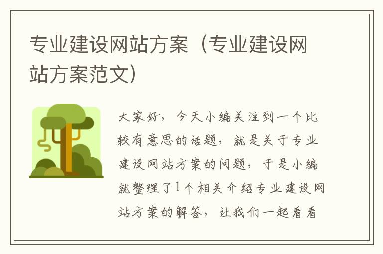 专业建设网站方案（专业建设网站方案范文）