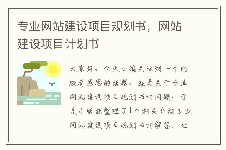 专业网站建设项目规划书，网站建设项目计划书