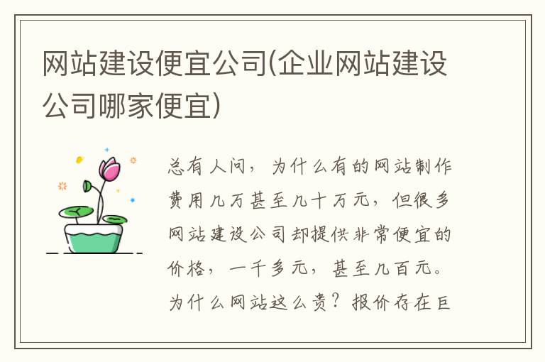 网站建设便宜公司(企业网站建设公司哪家便宜)