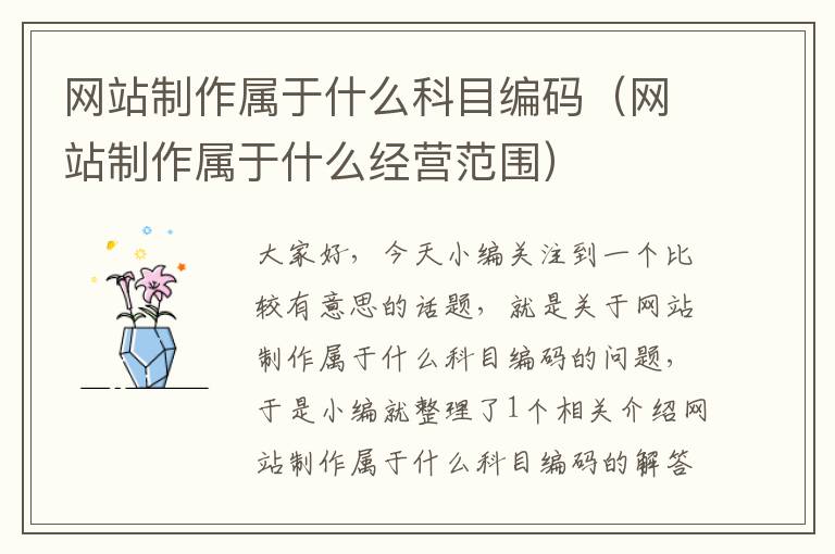 网站制作属于什么科目编码（网站制作属于什么经营范围）