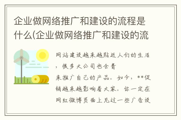 企业做网络推广和建设的流程是什么(企业做网络推广和建设的流程图)